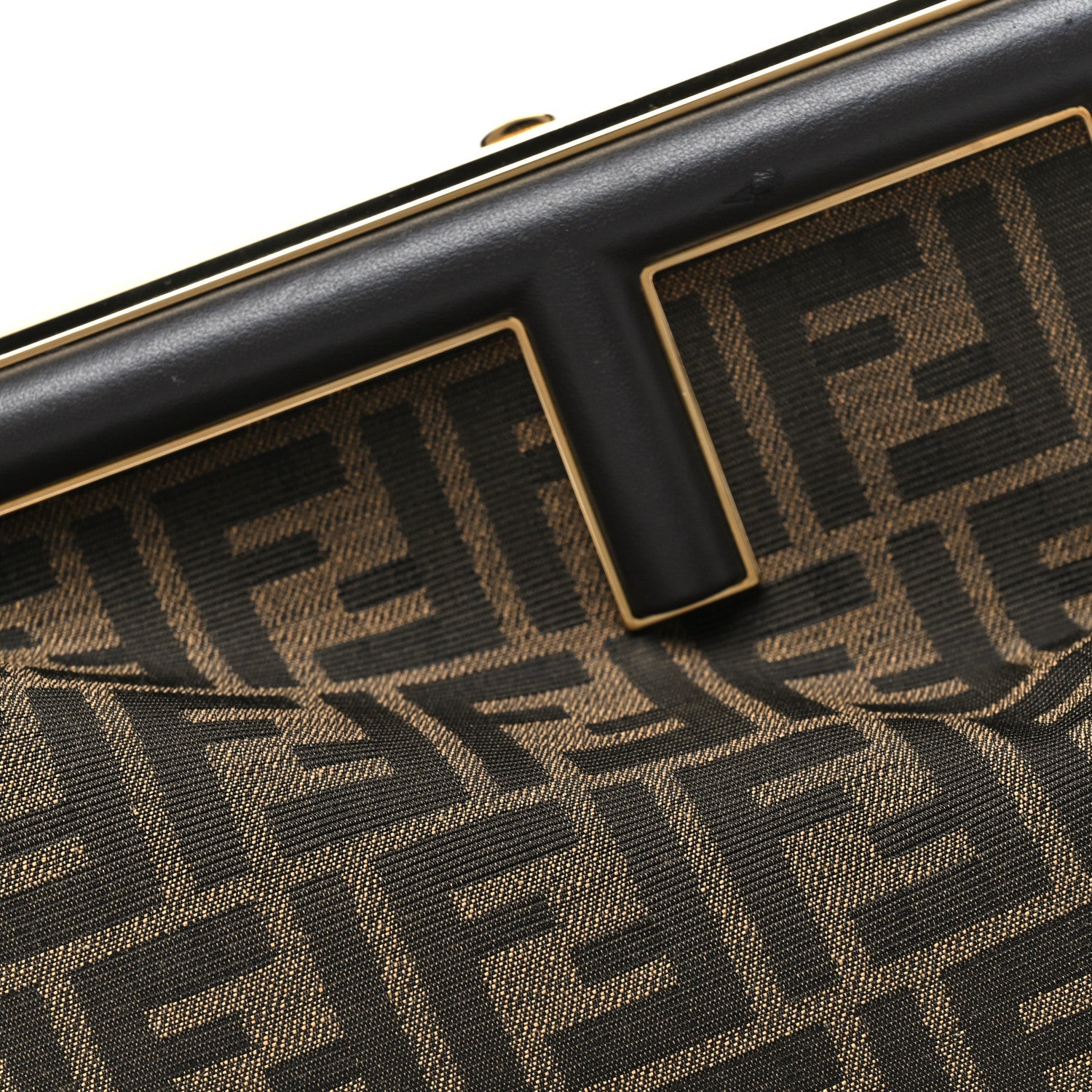 Fendi Shiny Nappa Fabric Jacquard FF 1974 Midi Fendi Tobacco Moro