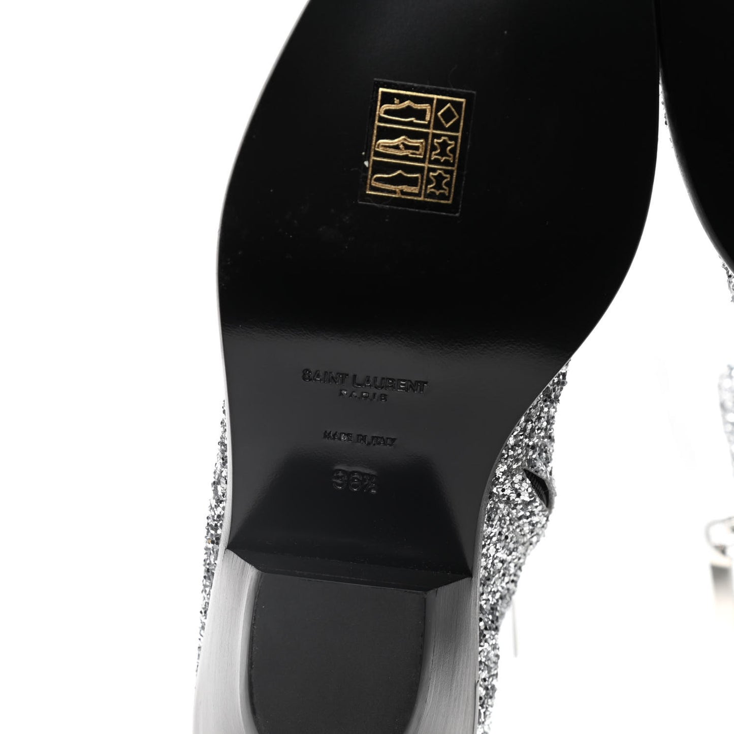 Glitter Calfskin West 45 Boots 36.5 Silver