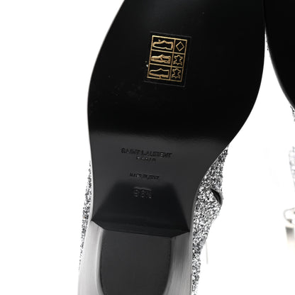 Saint Laurent Glitter Calfskin West 45 Boots 36.5 Silver 8 of 10
