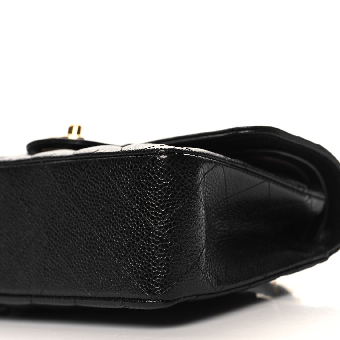 Caviar Quilted Small Double Flap Black