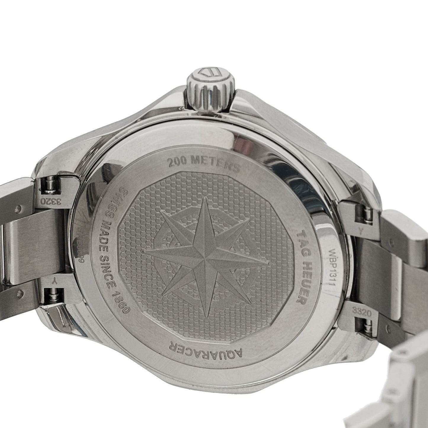 Stainless Steel 34mm Aquaracer Lady Professional 200 Solargraph Quartz Watch Blue WBP1311