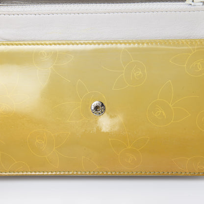 Chanel Patent Camellia Print Wallet On Chain WOC Yellow 9 of 17