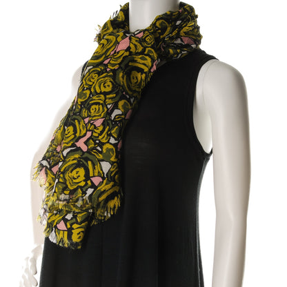 Louis Vuitton Wool Silk Cashmere Rock N Roses Stole 2 of 4