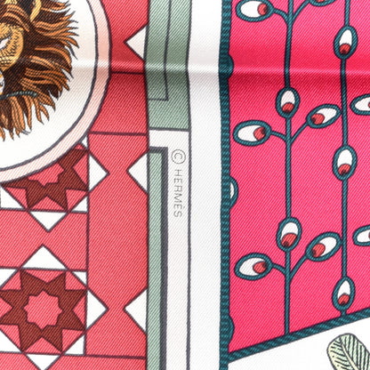 Hermes Silk La Danse Des Amazones Scarf 90 Fuchsia Vert White 4 of 5