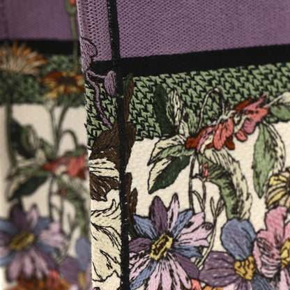 Christian Dior Canvas Embroidered Large 4 Saisons Hiver Soleil Book Tote  Lilac Multicolor 12 of 16