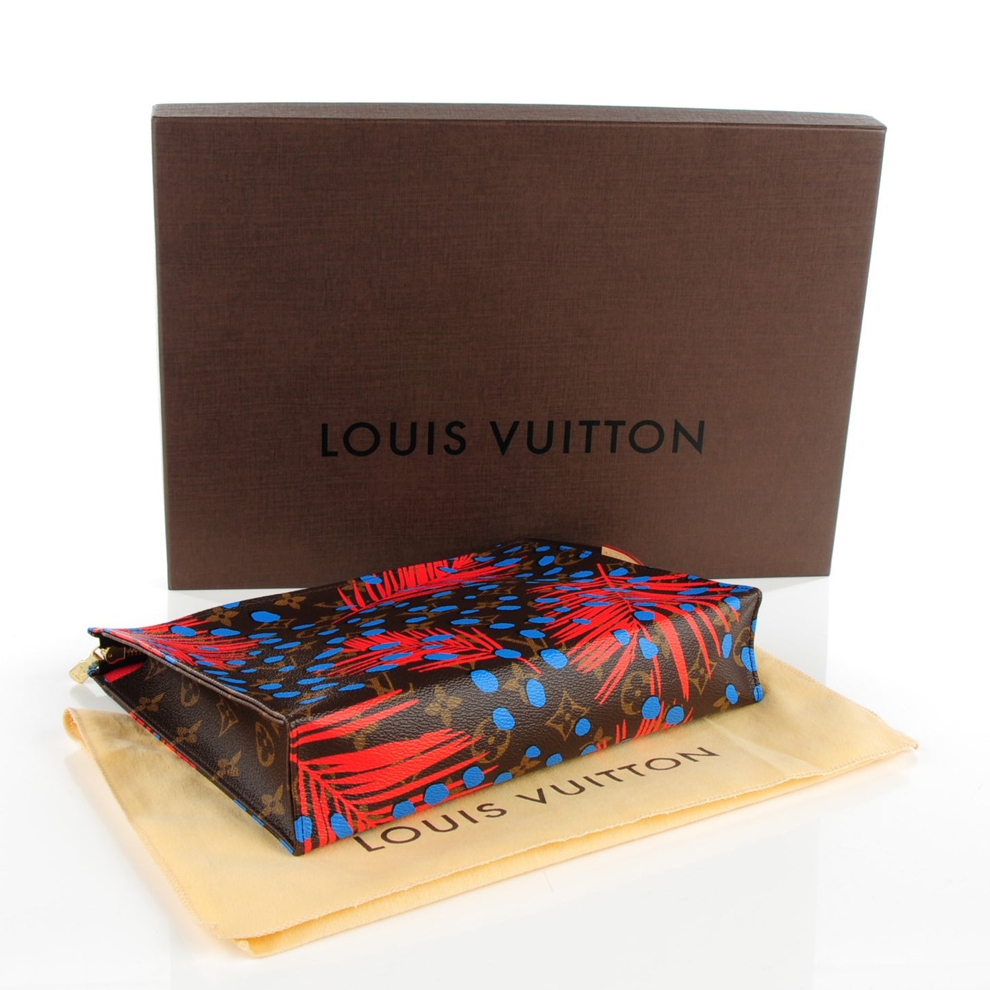 Monogram Jungle Dots Toiletry Pouch 26 Coquelicot Denim