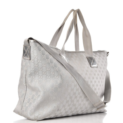 Gucci Metallic Monogram Travel Bag Silver 3 of 19