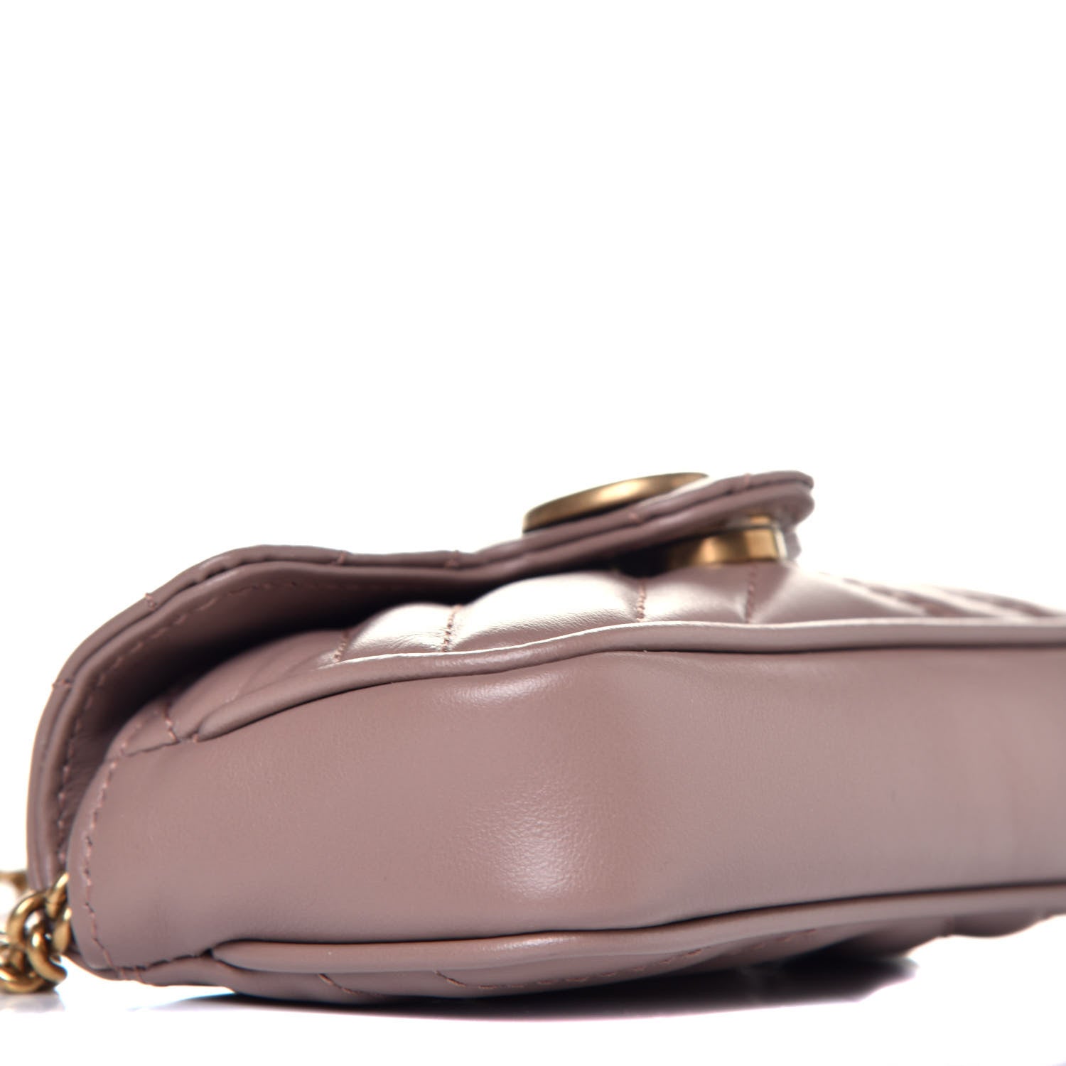 Gucci Calfskin Matelasse Heart GG Marmont 2.0 Coin Purse On A Chain Porcelain Rose 7 of 8