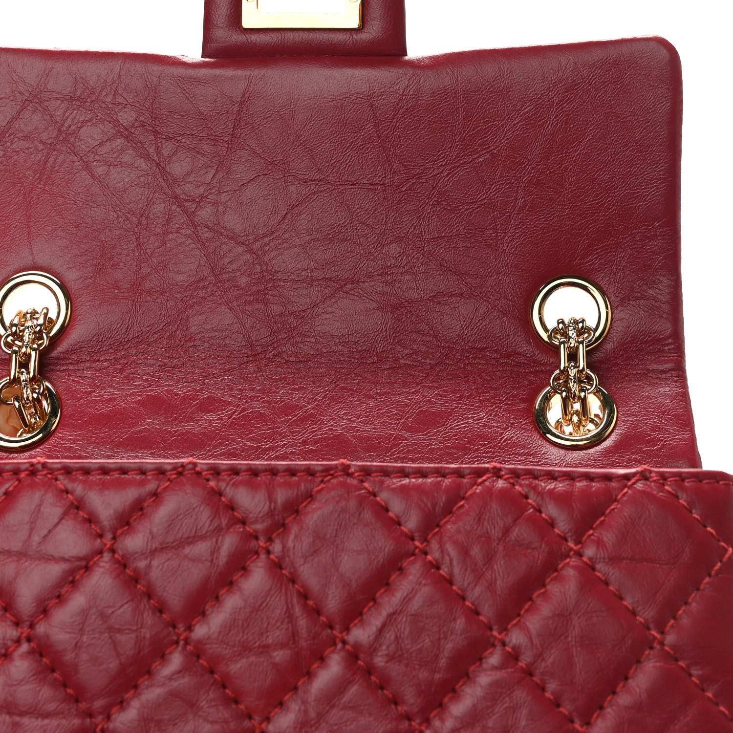Chanel Aged Calfskin Quilted 2.55 Reissue Mini Flap Red 10 of 10