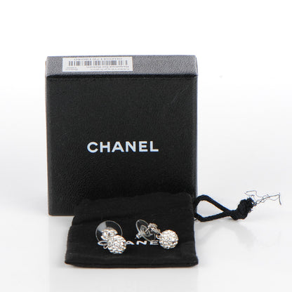 Chanel Crystal CC Drop Earrings White 5 of 5