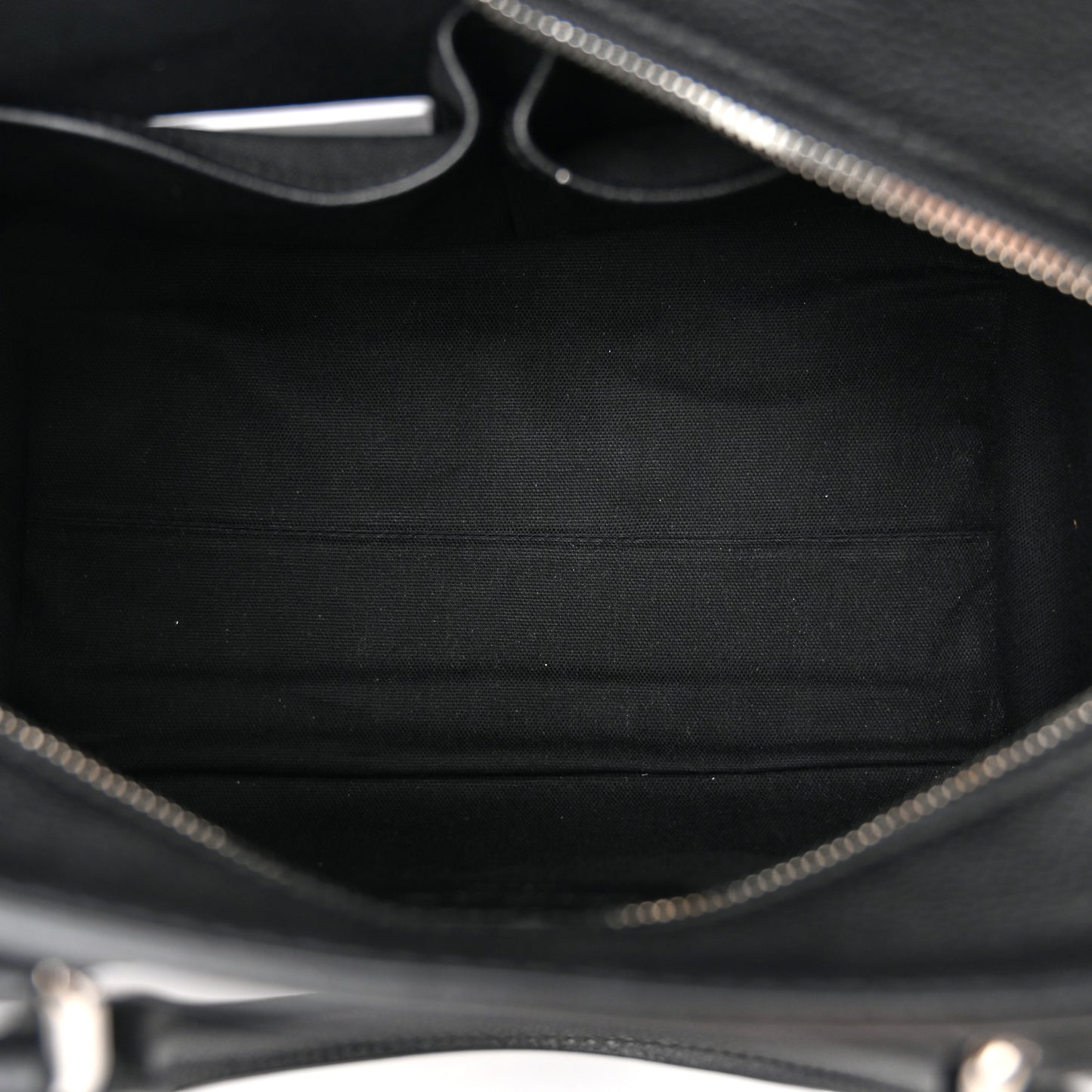 Pebbled Calfskin Small Skull Padlock Zip Around Tote Black