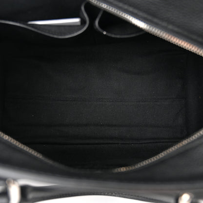 Alexander McQueen Pebbled Calfskin Small Skull Padlock Zip Around Tote Black 5 of 11