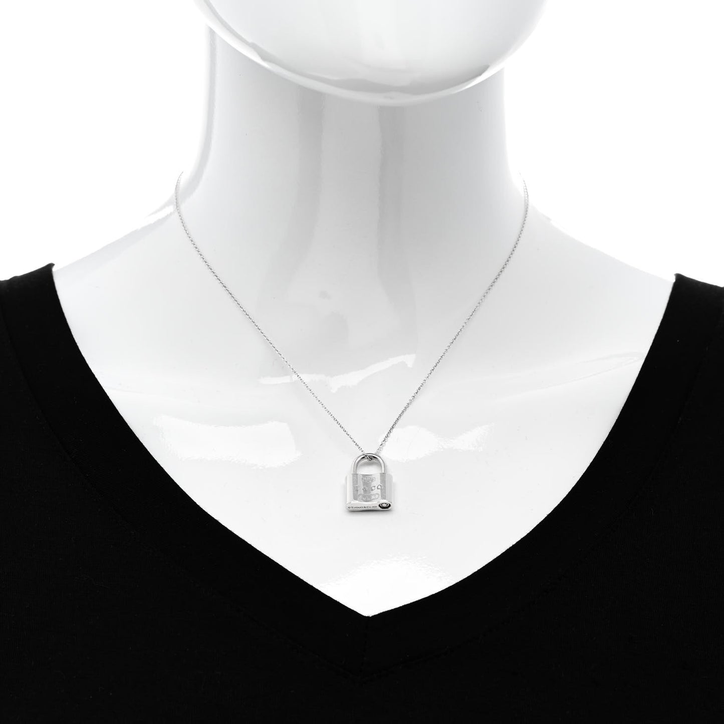 Sterling Silver 1837 Lock Charm Pendant Necklace
