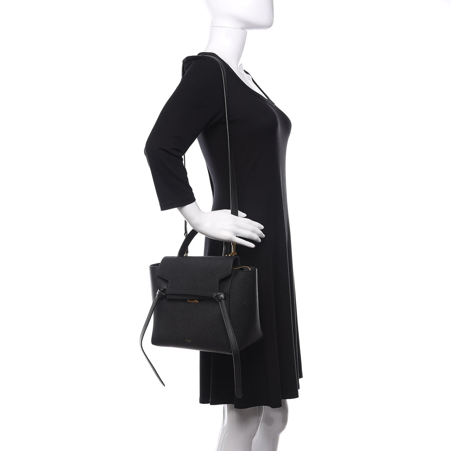 Grained Calfskin Micro Belt Bag Black