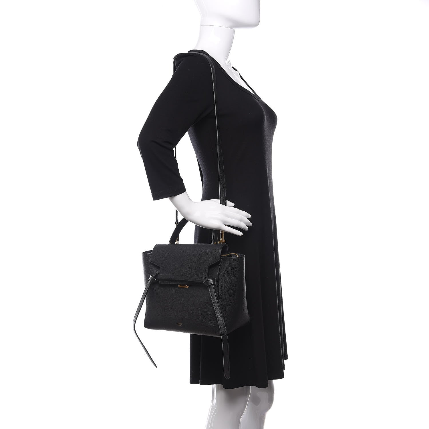 Celine Grained Calfskin Micro Belt Bag Black 2 of 9