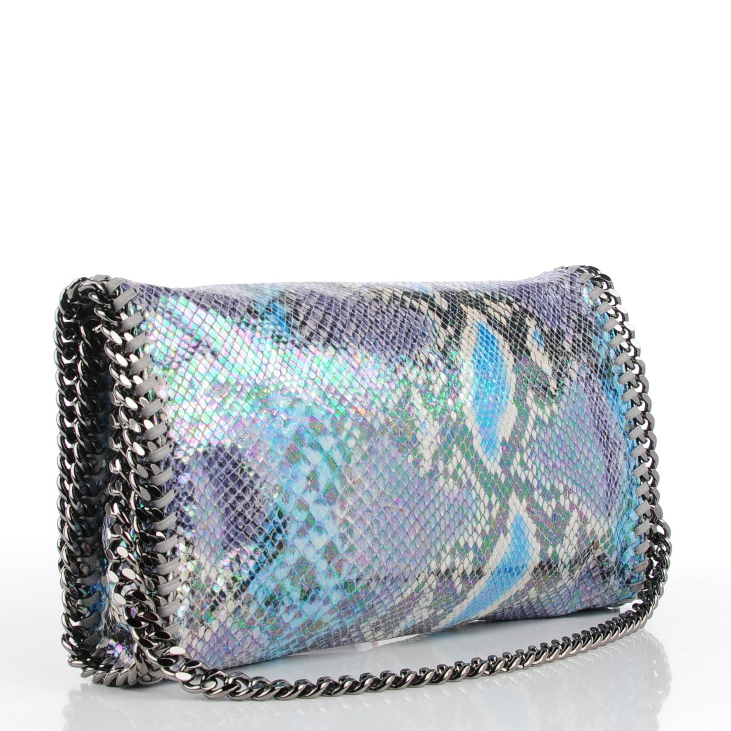 Python Oleografic Falabella Clutch Navy