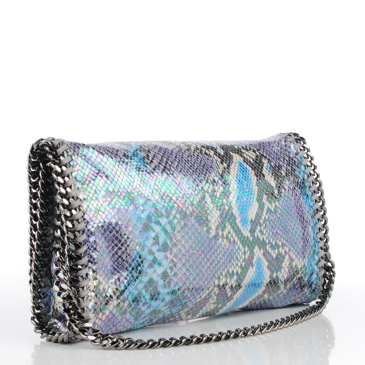 Stella McCartney Python Oleografic Falabella Clutch Navy 3 of 8