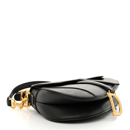 Christian Dior Grained Calfskin Saddle Bag With Strap Black 4 of 10
