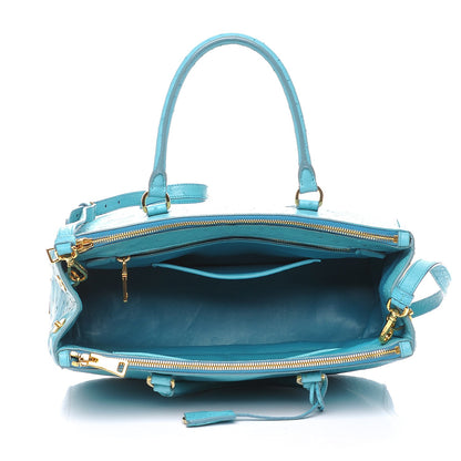 Prada Ostrich Medium Galleria Double Zip Tote Turchese 6 of 11