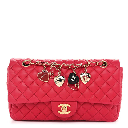 Chanel Lambskin Quilted Valentine Charms Medium Flap Red 1 of 10