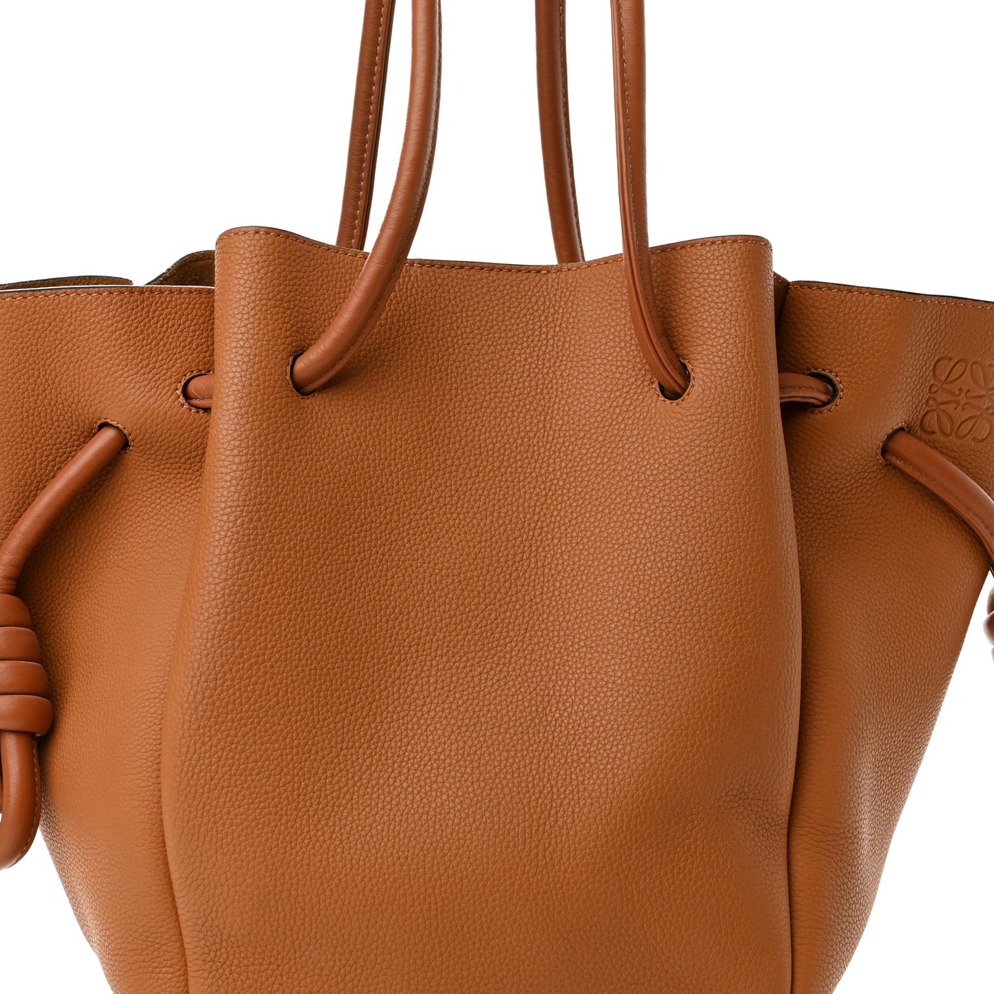 Calfskin Small Flamenco Knot Bag Caramel