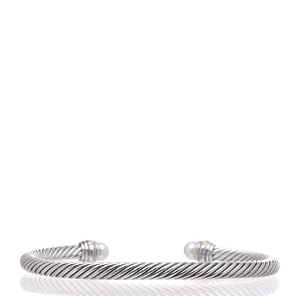 David Yurman Sterling Silver 14K Yellow Gold Pearl 5mm Cable Classics Bracelet 3 of 5
