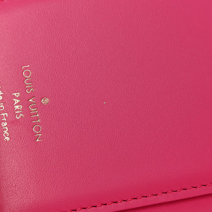 Louis Vuitton Calfskin Nanogram Embossed Victorine Wallet Rose 8 of 11