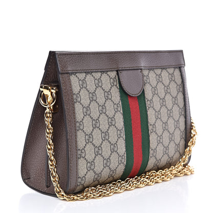 Gucci GG Supreme Monogram Web Small Ophidia Chain Shoulder Bag Brown 3 of 10