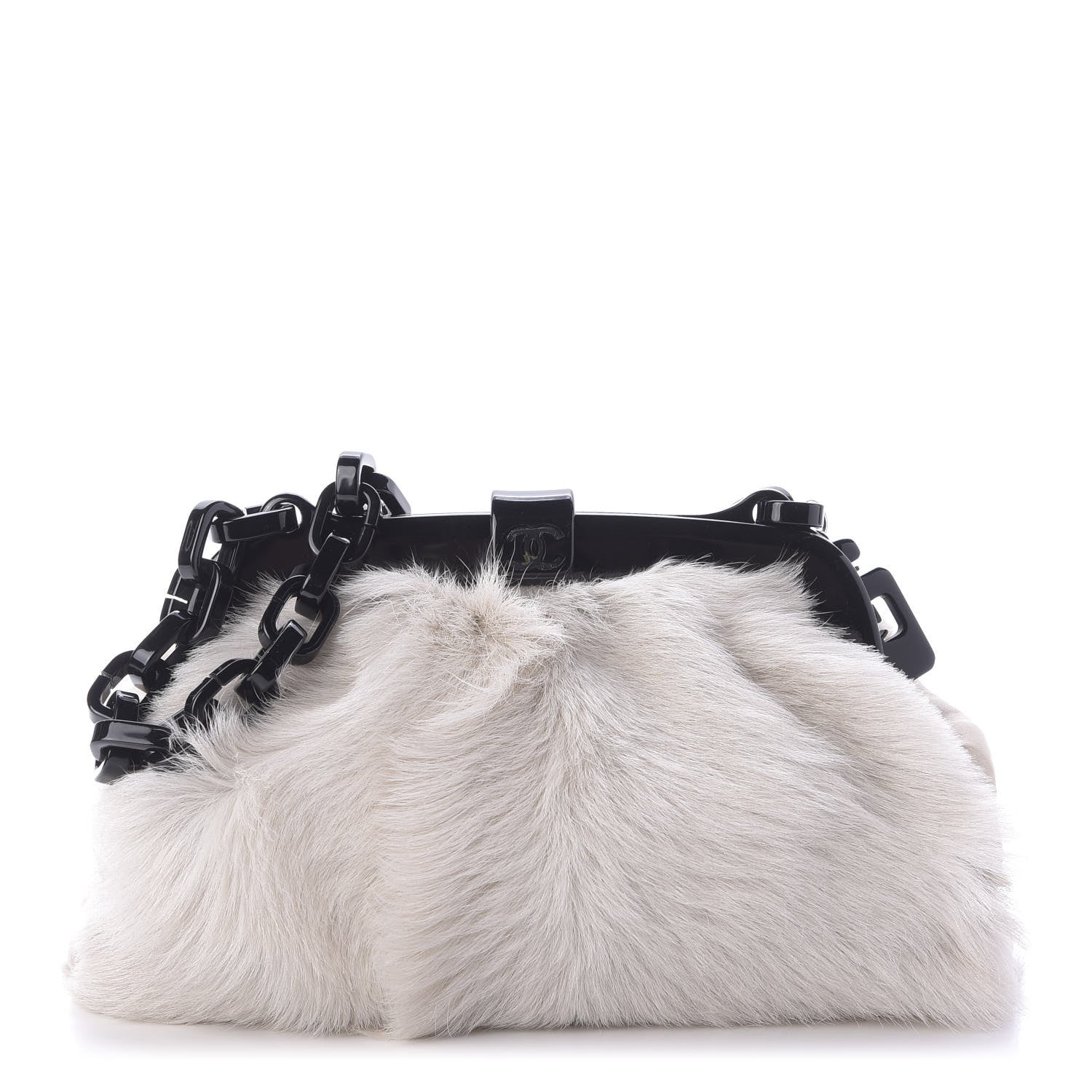 Chanel Rabbit Fur N°5 Frame Bag Beige 1 of 10