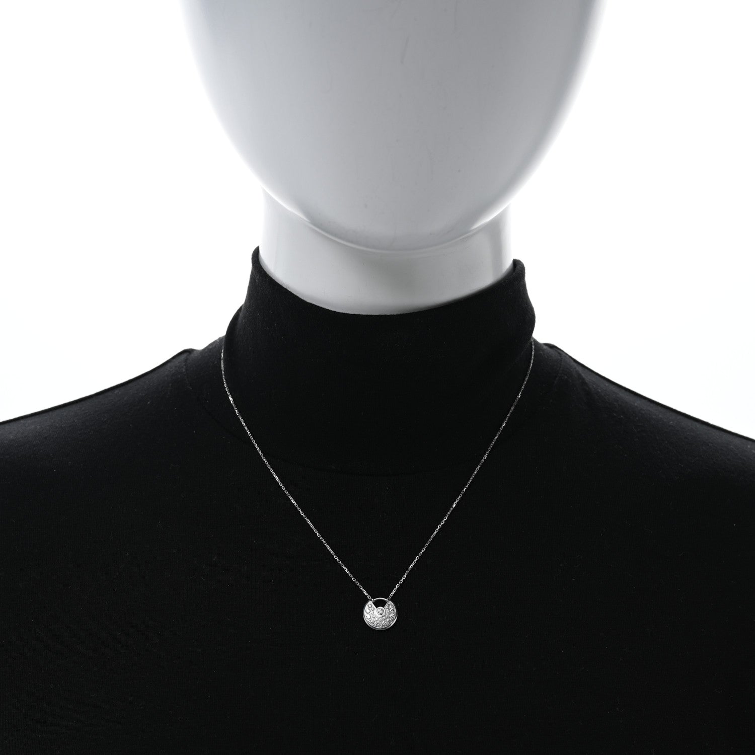 Cartier 18K White Gold Diamond XS Amulette de Cartier Pendant Necklace 3 of 4