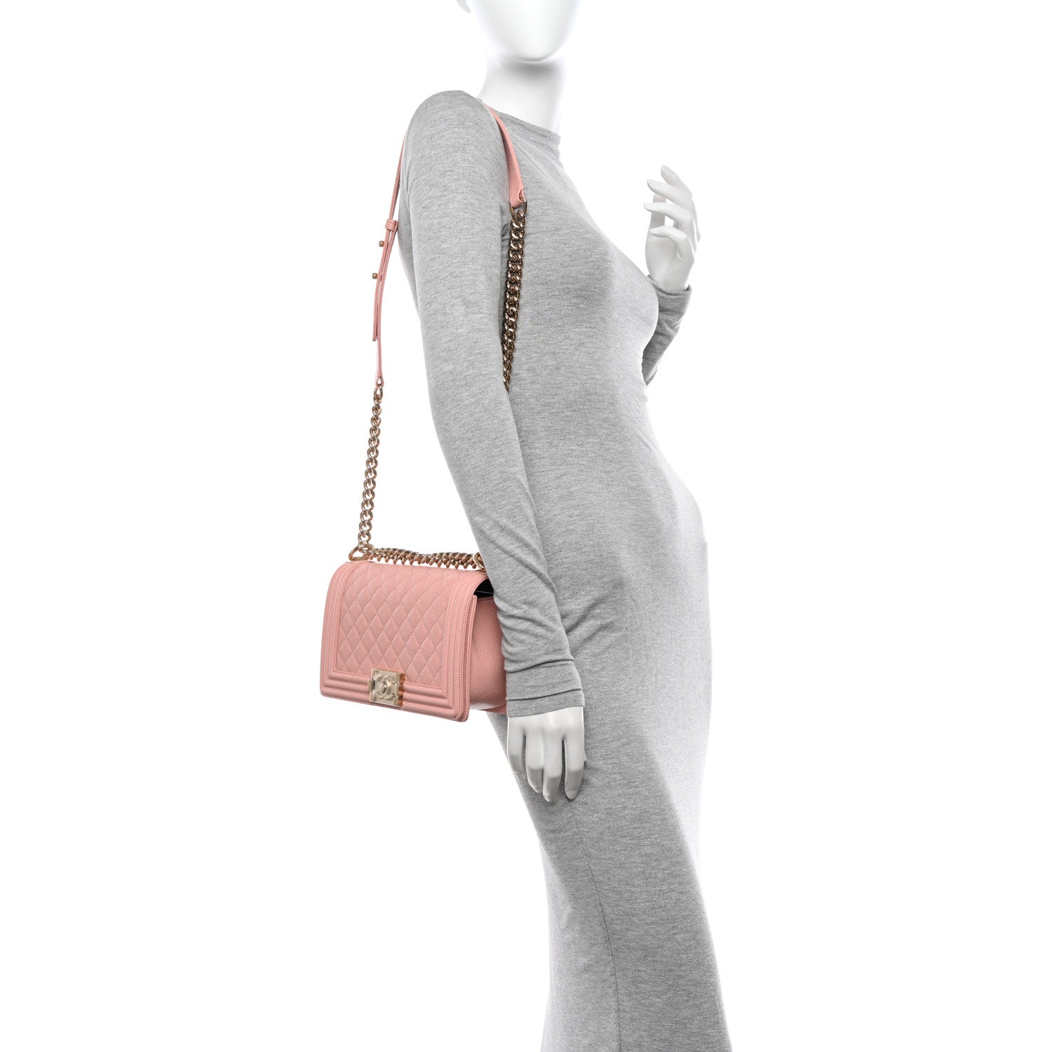 Chanel Caviar Quilted Medium Boy Flap Light Pink 2 of 11