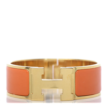 Hermes Enamel Wide Clic Clac H Bracelet PM Orange 1 of 4