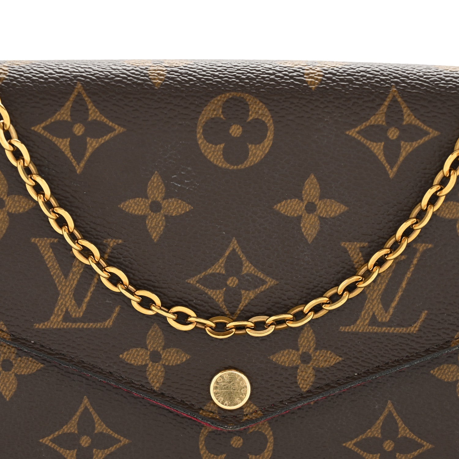 Louis Vuitton Monogram Pochette Felicie Chain Wallet Fuchsia 14 of 16