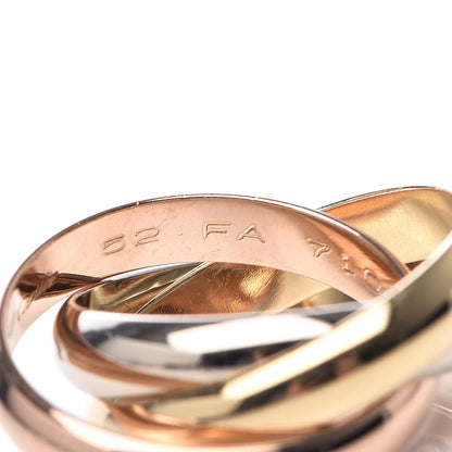 Cartier 18K Pink Yellow White Gold Trinity Ring 52 6 5 of 6