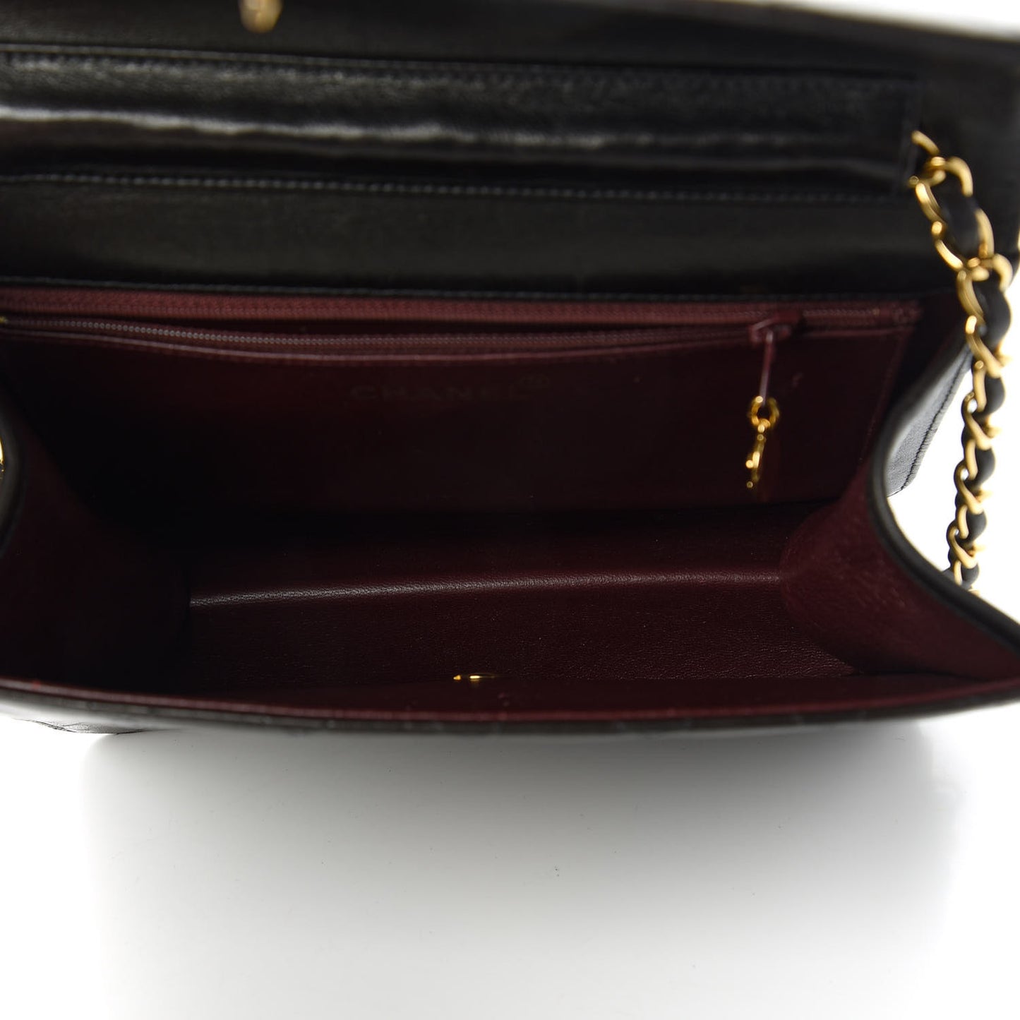 Lambskin Quilted Small Single Flap Bag Dark Brown