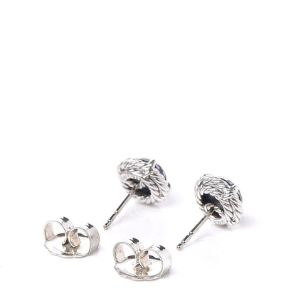 David Yurman Sterling Silver Black Orchid 10mm Chatelaine Earrings 3 of 4
