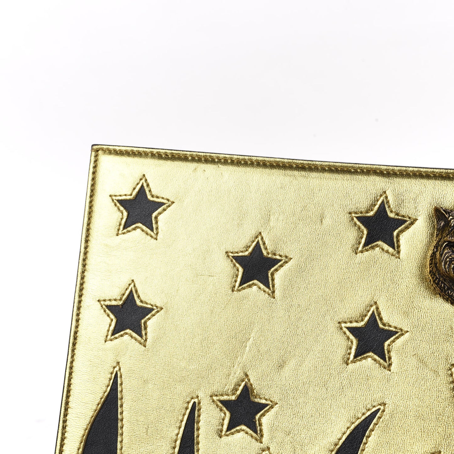 Calfskin Animalier Clutch Gold Black