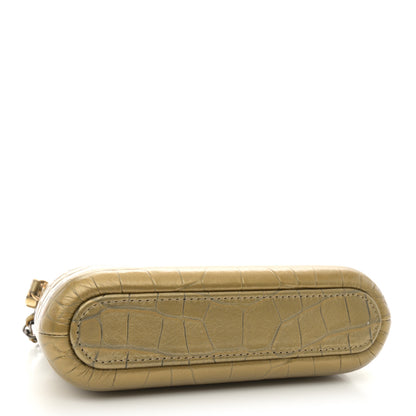 Chanel Metallic Calfskin Crocodile Embossed Small Gabrielle Clutch With Chain Gold 4 of 13
