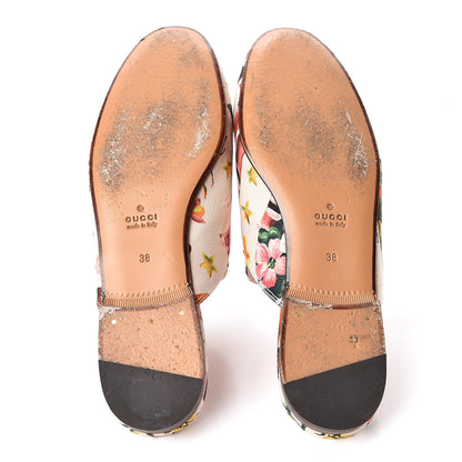 Gucci Canvas Garden Print Princetown Slippers 38 Ivory Multicolor 7 of 14
