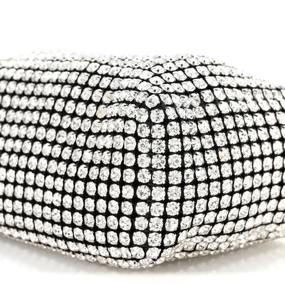 Alexander Wang Mesh Crystal Rhinestone Mini Heiress Pouch Black Silver 9 of 9