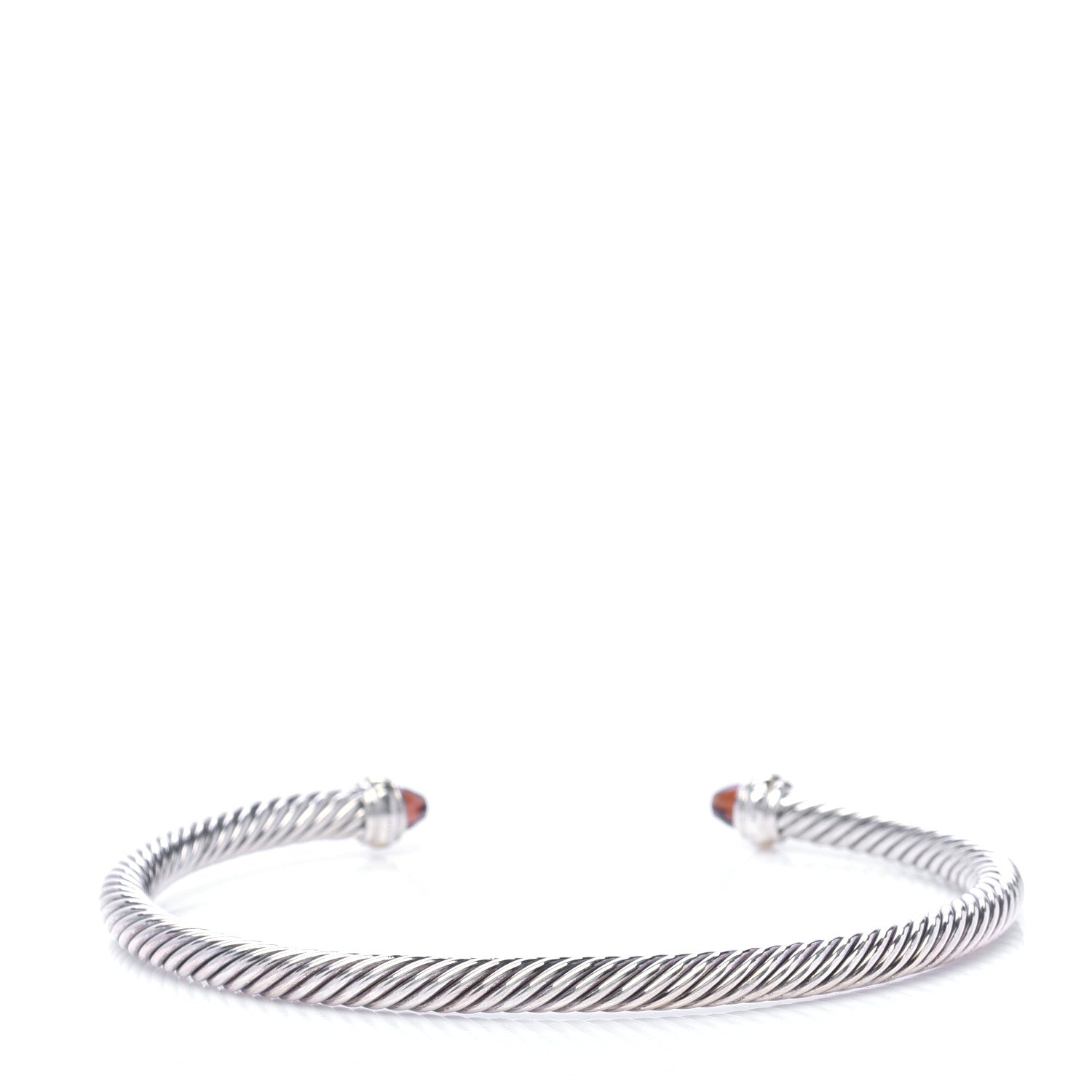 David Yurman Sterling Silver 18K Yellow Gold Garnet 4mm Cable Classics Bracelet 3 of 4