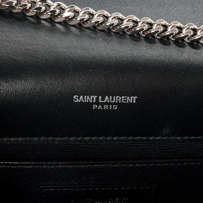 Saint Laurent Suede Medium Classic Monogram Kate Tassel Satchel Black 6 of 12