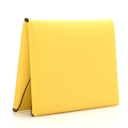 Hermes Epsom Calvi Duo Card Case Jaune De Naples 3 of 8