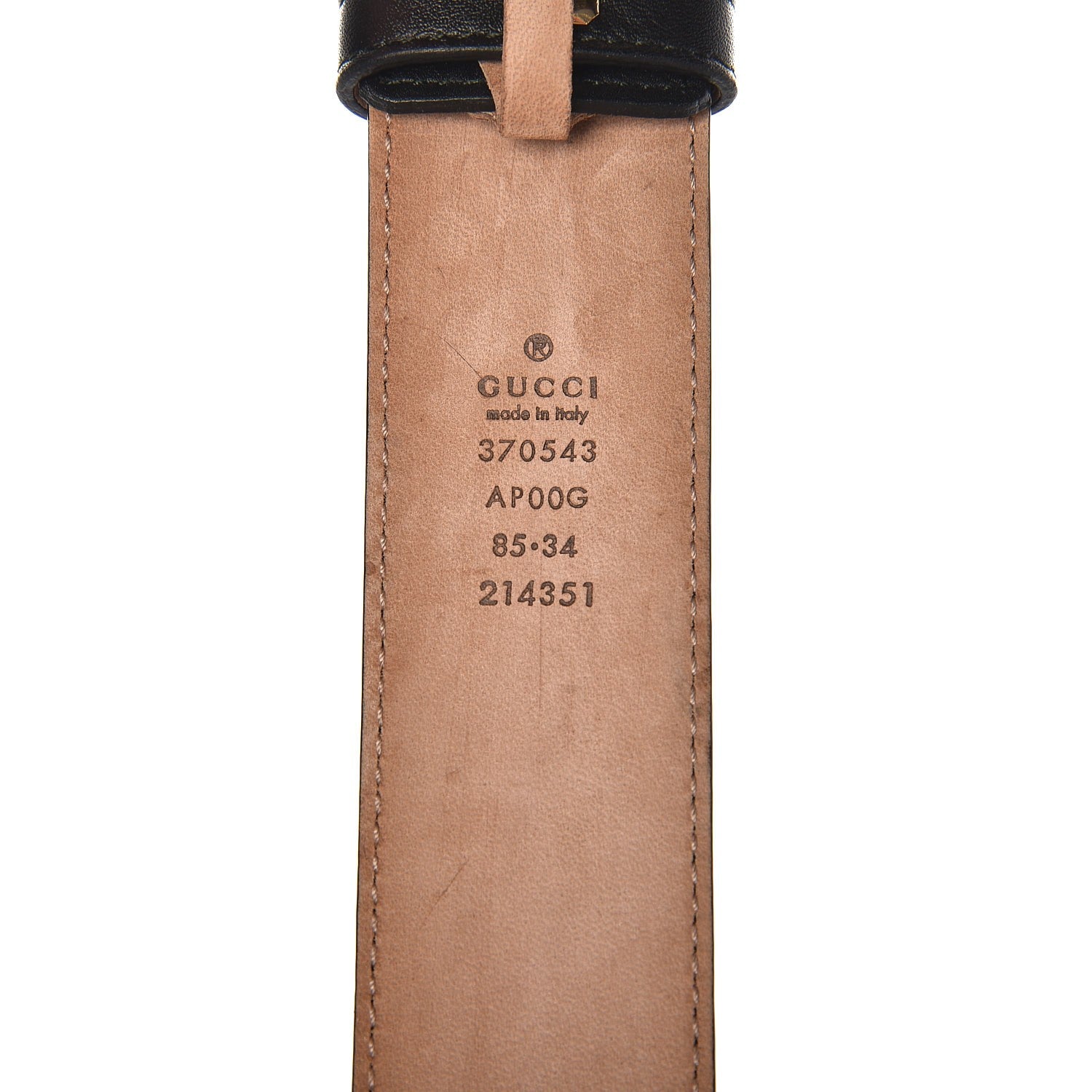 Gucci Calfskin Interlocking G 37mm Belt 85 34 Black 5 of 6