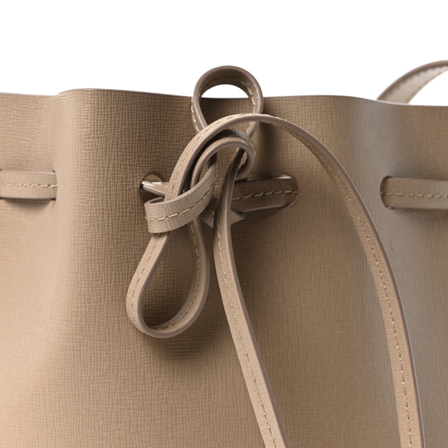 Saffiano Mini Mini Bucket Bag Beige