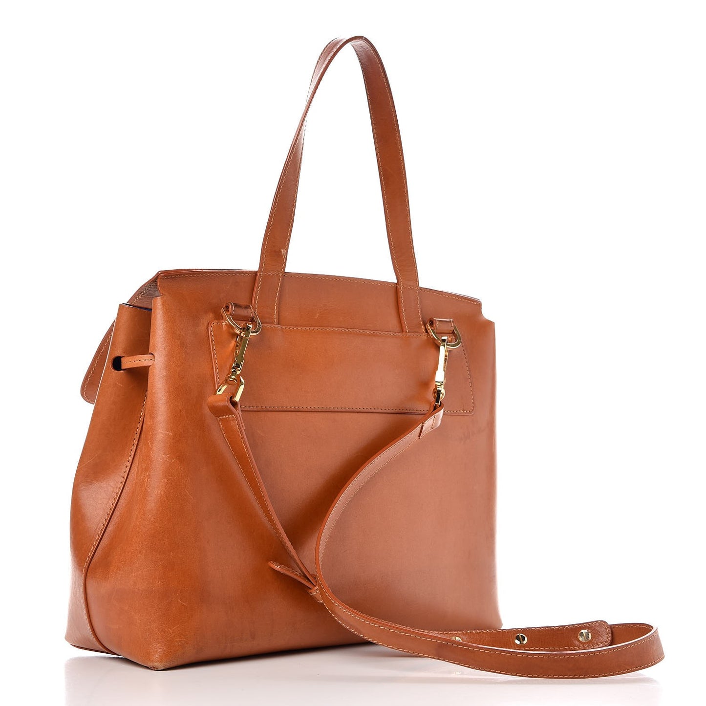 Calfskin Lady Bag Cammello Azzurro