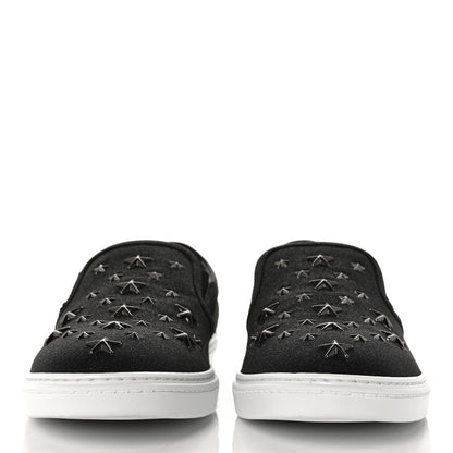 Jimmy Choo Fine Glitter Suede Mens Grove Sneakers 41 Black 2 of 8