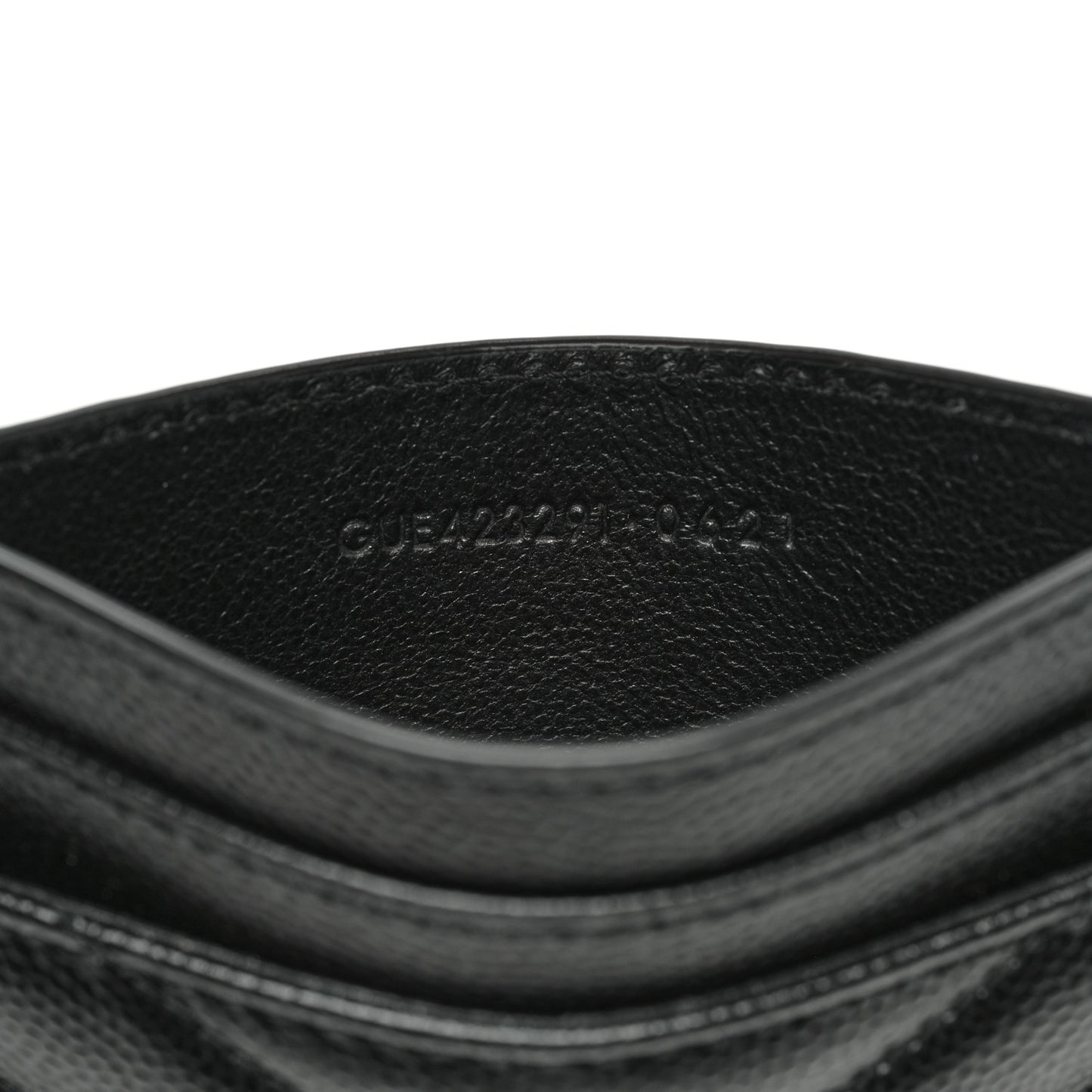 Grain De Poudre Matelasse Chevron Monogram Credit Card Case Black