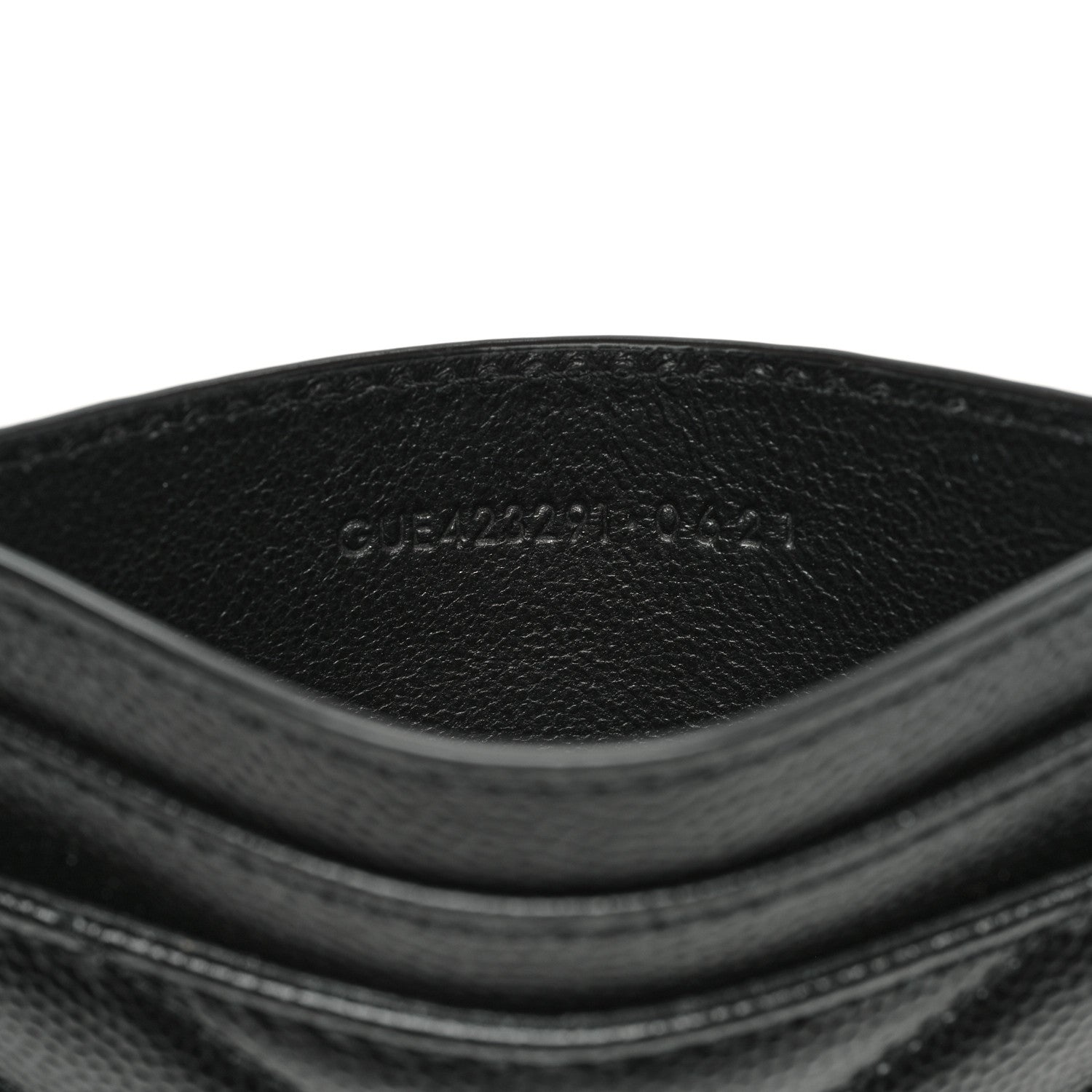 Saint Laurent Grain De Poudre Matelasse Chevron Monogram Credit Card Case Black 7 of 8