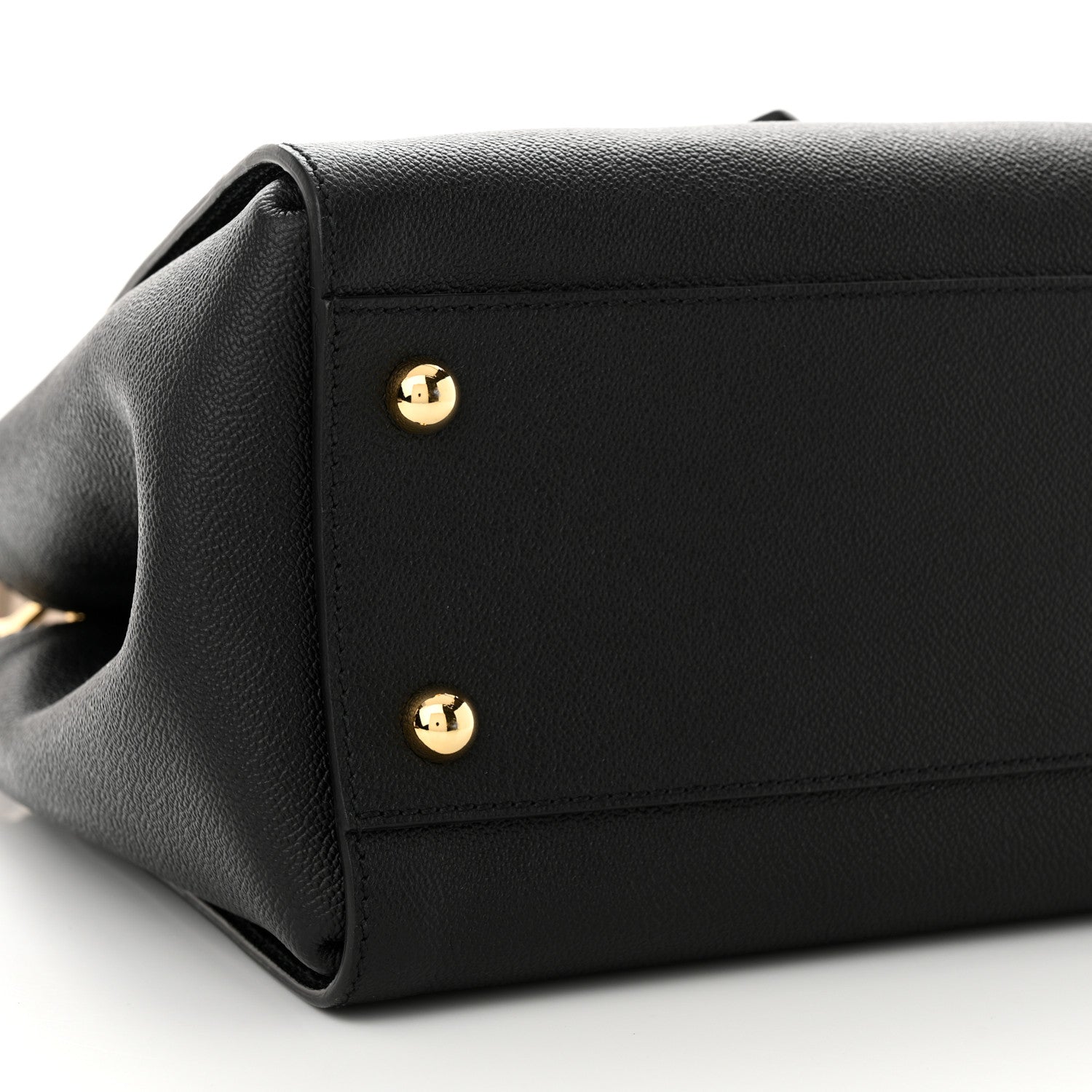 Burberry Soft Grain Calfskin Medium Buckle Tote Black 8 of 12
